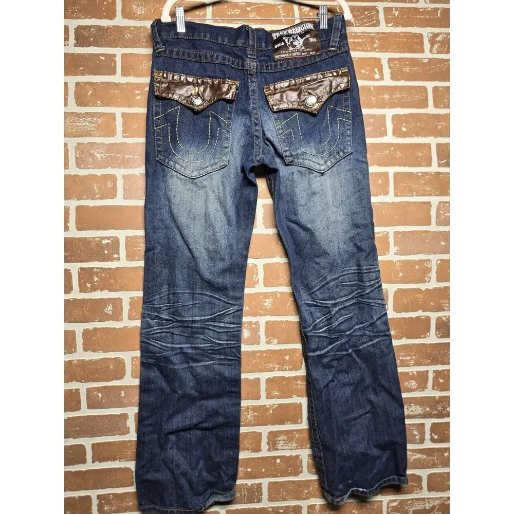 True Religion World‎ Tour Bootcut Jeans 34 Billy Supert Flap Pockets Denim READ!
